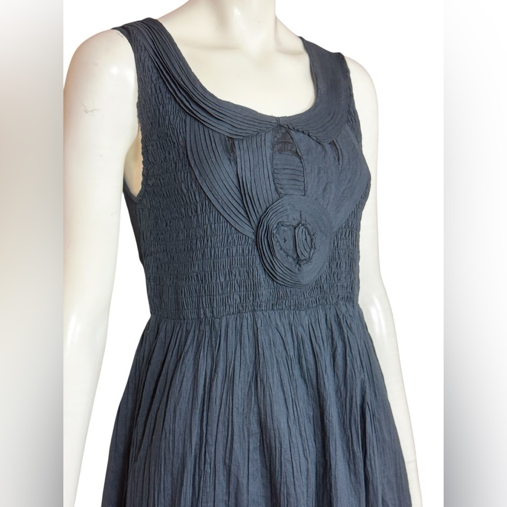 SOFT SURROUNDINGS 100% Cotton Elegant Bohemian Black Maxi Dress Size Small G#25 - Picture 10 of 14